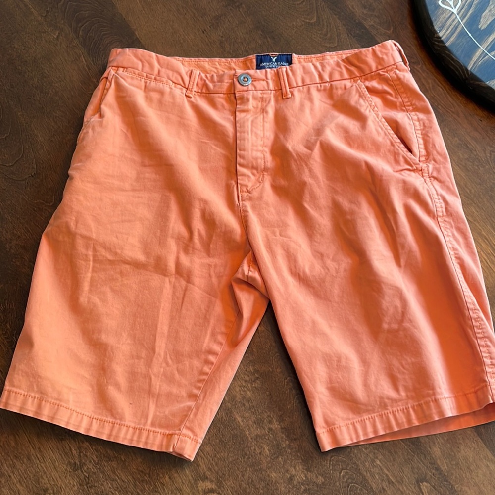 Orange American Eagle Cargo Shorts
